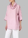 Cowl Neck Linen Pullover