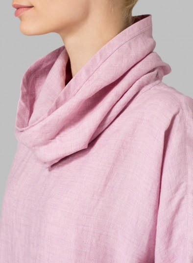 Cowl Neck Linen Pullover