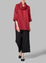 Cowl Neck Linen Pullover