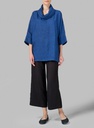 Cowl Neck Linen Pullover