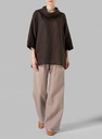 Cowl Neck Linen Pullover