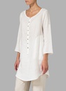 Half Button Down Epauletted Linen Tunic