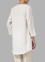 Half Button Down Epauletted Linen Tunic
