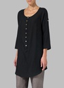 Half Button Down Epauletted Linen Tunic