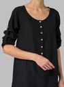 Half Button Down Epauletted Linen Tunic