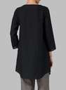 Half Button Down Epauletted Linen Tunic