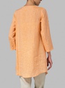 Half Button Down Epauletted Linen Tunic