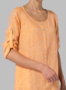 Half Button Down Epauletted Linen Tunic