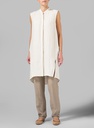 Vest Detailed Linen Shirt Dress