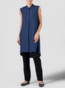 Vest Detailed Linen Shirt Dress