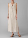 Neck Detailed Linen Dress
