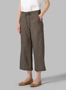 Linen Elastic Waist Capri Pants