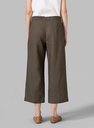 Linen Elastic Waist Capri Pants