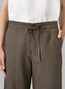 Linen Elastic Waist Capri Pants