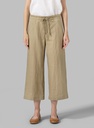 Linen Elastic Waist Capri Pants