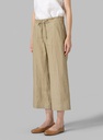Linen Elastic Waist Capri Pants