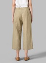 Linen Elastic Waist Capri Pants