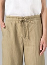 Linen Elastic Waist Capri Pants