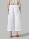 Linen Elastic Waist Capri Pants