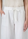 Linen Elastic Waist Capri Pants