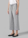 Linen Elastic Waist Capri Pants