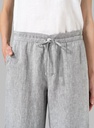 Linen Elastic Waist Capri Pants