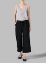 Linen Elastic Waist Capri Pants