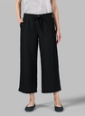 Linen Elastic Waist Capri Pants