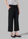Linen Elastic Waist Capri Pants