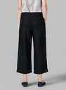 Linen Elastic Waist Capri Pants