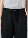 Linen Elastic Waist Capri Pants