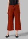 Linen Elastic Waist Capri Pants