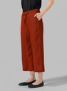 Linen Elastic Waist Capri Pants