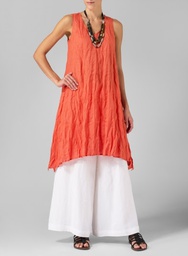 [91] Women’s 100% Linen Summer Dress Tunic