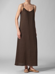 [E109] Women’s 100% Linen Summer Dress Spagetti Strap