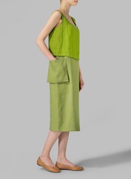 [E118] Women’s 100% Linen Summer Dress Tunic Set