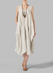 [E119] Women’s 100% Linen Summer Dress Sack Design