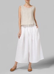 [P243] Linen Wide Leg Pants