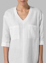 Basic Linen Blouse Top for Women