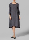 Linen Dress for Pregnant and Postnatal Women (Antracita, Pequeño)